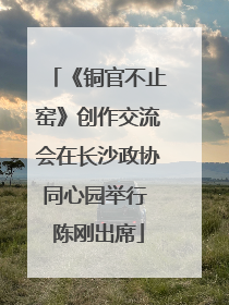 《铜官不止窑》创作交流会在长沙政协同心园举行 陈刚出席